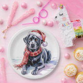  Christmas Labrador Paper Plate Papieren Bordje (Feest)