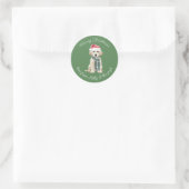 Christmas Labrador Puppy in a Scarf Ronde Sticker (Tas)