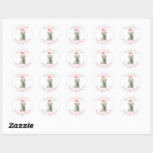Christmas Labrador Puppy in a Scarf Ronde Sticker (Vel)