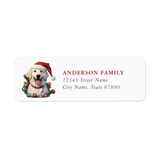 Christmas Labrador Retriever-adreslabels Etiket (Voorkant)