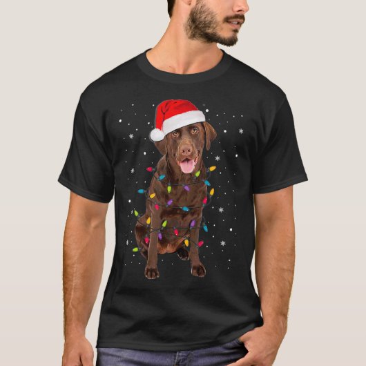 Christmas Labrador Retriever Dog Chocolate Lab Lov T-shirt (Voorkant)
