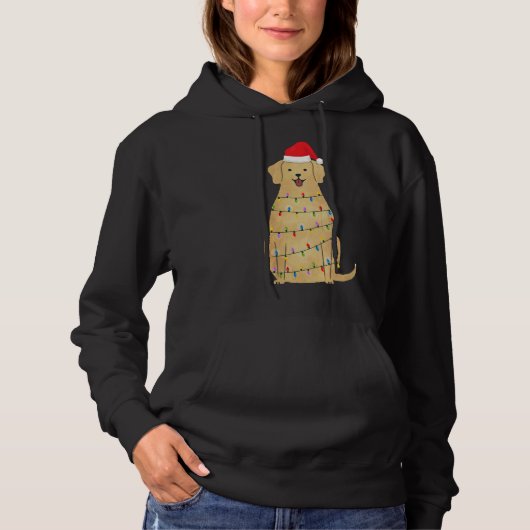 Christmas Labrador Retriever Dog With Tree Lights Hoodie (Voorkant)