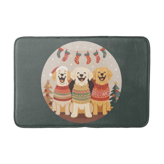 Christmas Labrador Retriever Dogs Badmat (Voorkant)