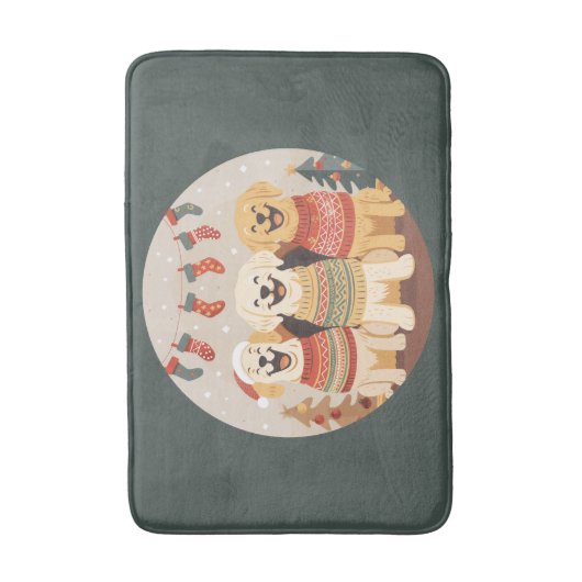 Christmas Labrador Retriever Dogs Badmat (Voorkant Verticaal)