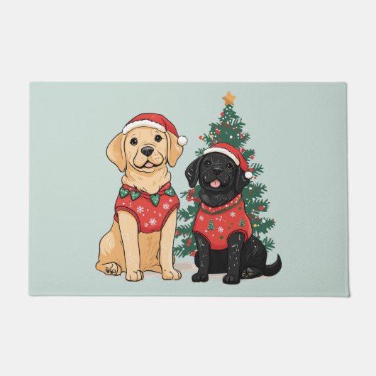 Christmas Labrador Retriever Dogs Deurmat (Voorkant)
