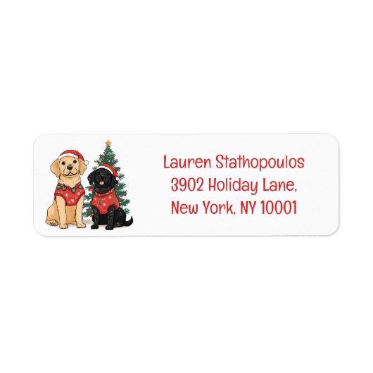 Christmas Labrador Retriever Dogs Etiket (Voorkant)