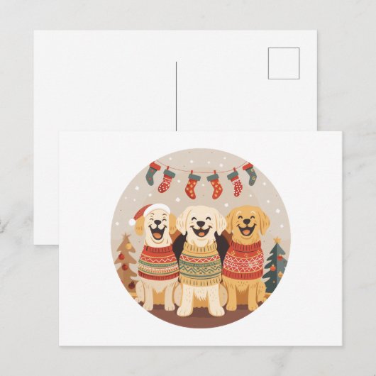 Christmas Labrador Retriever Dogs Feestdagenkaart (Voorkant / Achterkant)