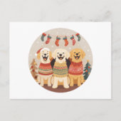Christmas Labrador Retriever Dogs Feestdagenkaart (Voorkant)