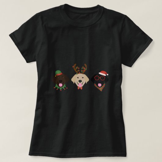 Christmas Labrador Retriever Dogs Lab Puppy Face H T-shirt (Design voorkant)