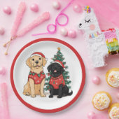 Christmas Labrador Retriever Dogs Papieren Bordje (Feest)