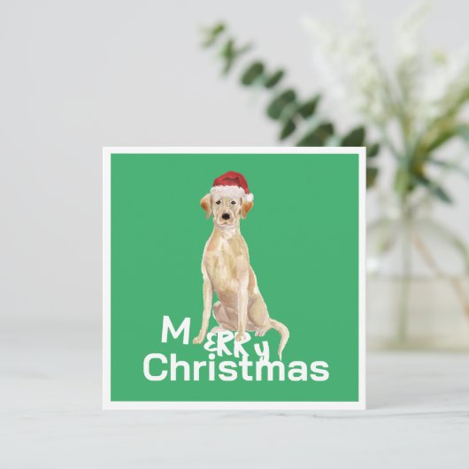 Christmas Labrador Retriever Hond Vrolijke Groet (Staand voorkant)