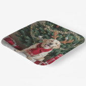 Christmas Labrador Retriever met gewei Papieren Bordje (Gebogen)