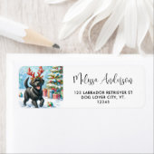 Christmas Labrador Retriever Puppy Retouradres Etiket (Insitu)