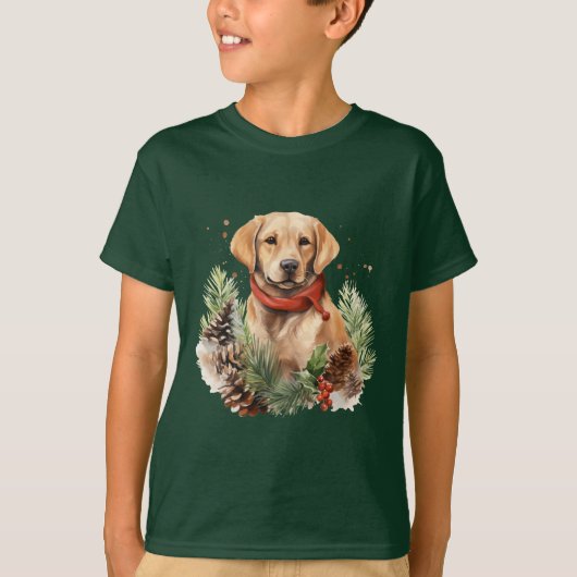 Christmas Labrador T-shirt (Voorkant)