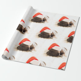 CHRISTMAS LABRADOR W/A Santa hat Wrapping Paper Cadeaupapier