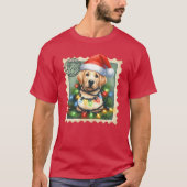 Christmas Labrador with hat and festive garlands g T-shirt (Voorkant)