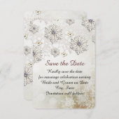 Christmas Lace Sneeuwvlokken Sla de datum op Save The Date (Voorkant / Achterkant)