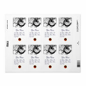 CHRISTMAS LADY, WINTER BIRDS Black White Red Gem Etiket (Full Sheet)