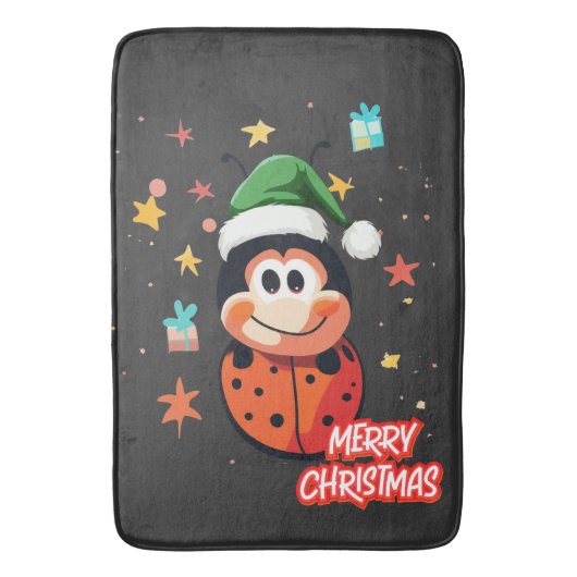 Christmas Ladybug Cheer Badmat (Voorkant Verticaal)