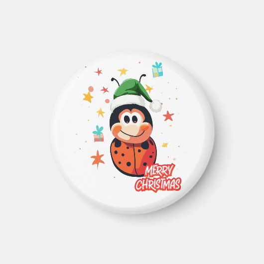 Christmas Ladybug Cheer Magneet (Voorkant)