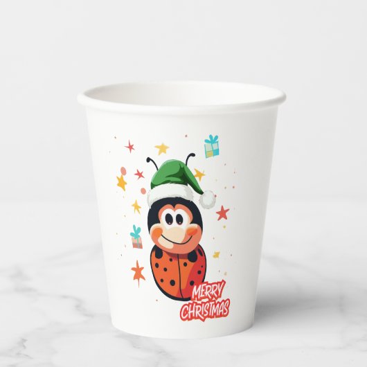 Christmas Ladybug Cheer Papieren Bekers (Voorkant)