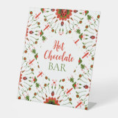 Christmas Ladybug Hot Chocolate Bar Reclamebord Met Voetstuk (Voorkant)