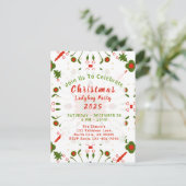 Christmas Ladybug Party Red White Green Briefkaart (Staand voorkant)