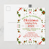 Christmas Ladybug Party Red White Green Briefkaart (Voorkant / Achterkant)