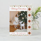 Christmas Ladybug Photo Feestdagenkaart (Staand voorkant)