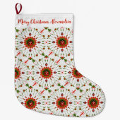 Christmas Ladybug Red, Green, and White Name Grote Kerstsok (Voorkant)