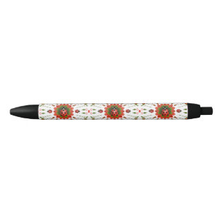 Christmas Ladybug Red Green and White Zwarte Inkt Pen