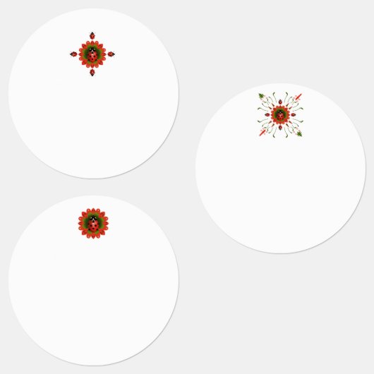 Christmas Ladybug Red White and Green Waterproof Labels (Groep)