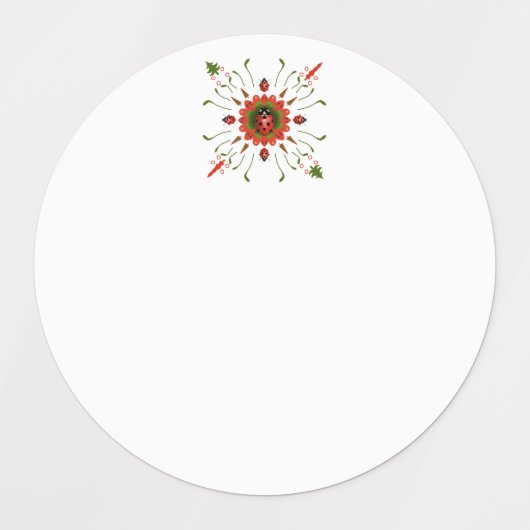 Christmas Ladybug Red White and Green Waterproof Labels (Design 2)