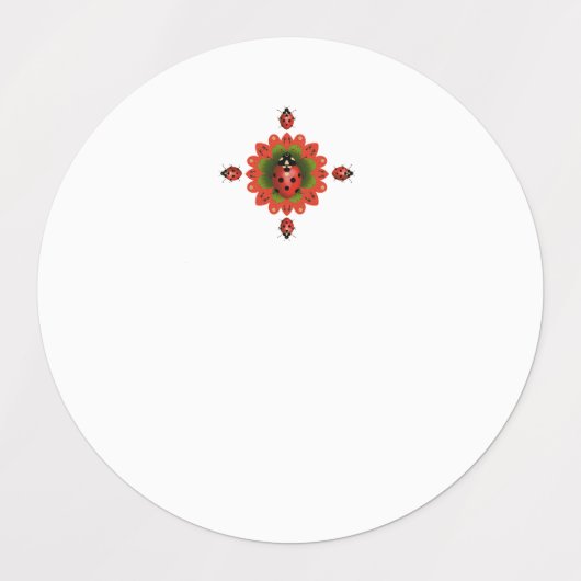 Christmas Ladybug Red White and Green Waterproof Labels (Design 1)