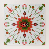 Christmas Ladybug Red White Green Hand-drawn Legpuzzel (Horizontaal)