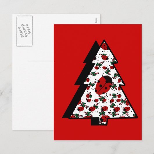CHRISTMAS LADYBUGS FEESTDAGENKAART (Voorkant / Achterkant)