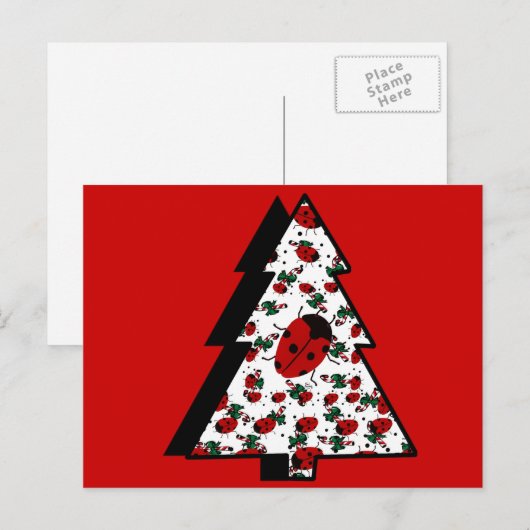 CHRISTMAS LADYBUGS FEESTDAGENKAART (Voorkant / Achterkant)