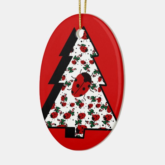 CHRISTMAS LADYBUGS KERAMISCH ORNAMENT (Links)