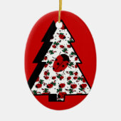 CHRISTMAS LADYBUGS KERAMISCH ORNAMENT (Voorkant)
