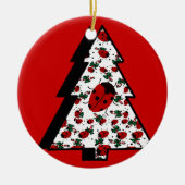 CHRISTMAS LADYBUGS KERAMISCH ORNAMENT (Voorkant)