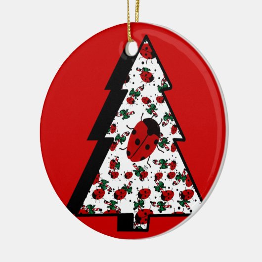 CHRISTMAS LADYBUGS KERAMISCH ORNAMENT (Links)