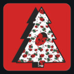 CHRISTMAS LADYBUGS VIERKANTE STICKER<br><div class="desc">KUSTCHRISTMAS LADYBUG PRODUCTS</div>
