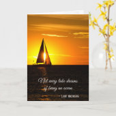 Christmas Lake Michigan Sunset Kaart (Gele Bloem)