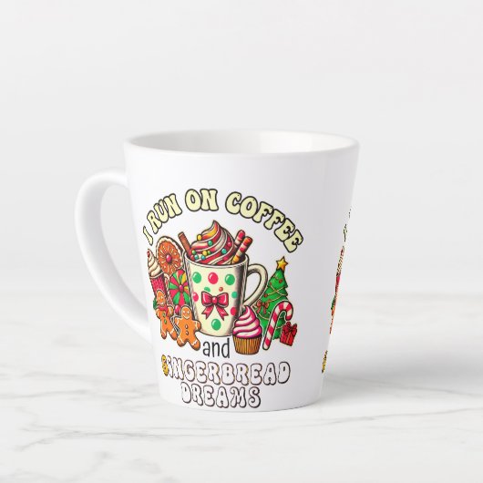 Christmas Latte mok run op koffie en gemberbrood (Linkerhoek)