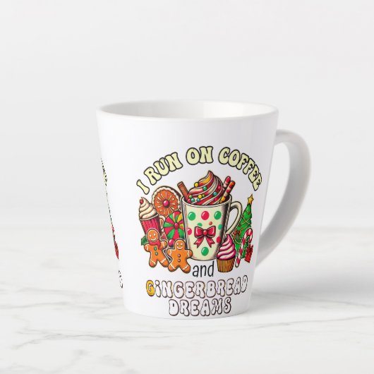 Christmas Latte mok run op koffie en gemberbrood (Rechterhoek)