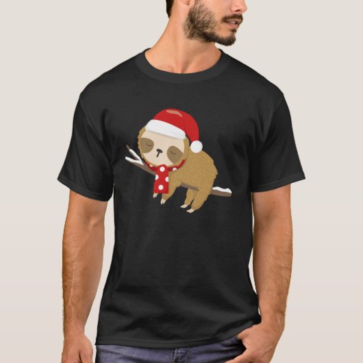 Christmas Lazy Sloth My Spirit Animal  Xmas T-shirt (Voorkant)