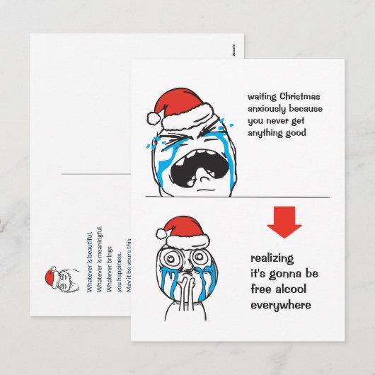 Christmas Le Me Memes Aangepaste tekst BEWERKBAAR Feestdagenkaart (Voorkant / Achterkant)