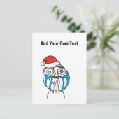 Christmas Le Me Memes Crying Aangepaste tekst BEWE Feestdagenkaart (Staand voorkant)