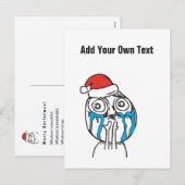 Christmas Le Me Memes Crying Aangepaste tekst BEWE Feestdagenkaart (Voorkant / Achterkant)