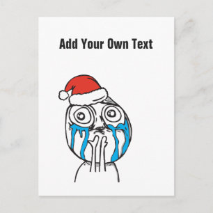 Christmas Le Me Memes Crying Aangepaste tekst BEWE Feestdagenkaart